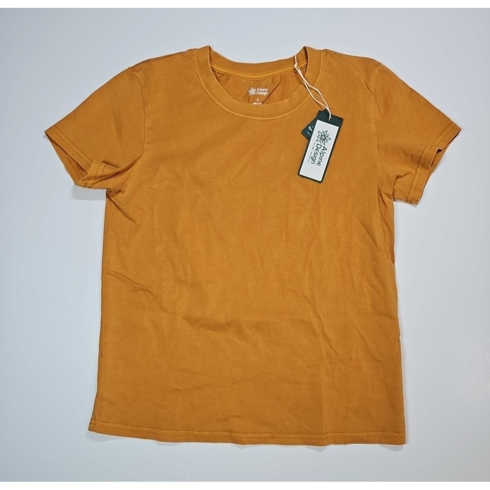 Alpine Design Womens Yellow Cotton Sort Sleeve T-Shirt Size Small NWT